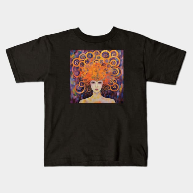 Crown Chakra Golden Goddess Kids T-Shirt by wanderingteez